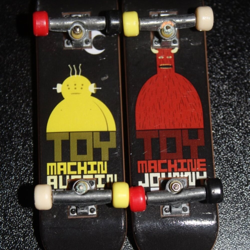 Vintage Tech Deck Austin Stephens Toy Machine Red/Yellow Skateboard 96mm